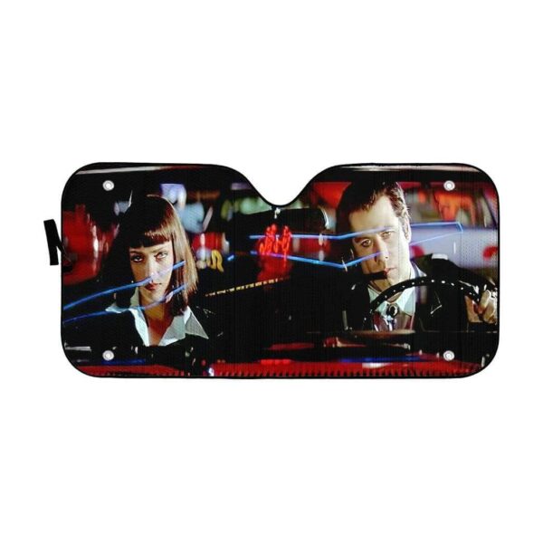 gearhumans 3D A Date With Vincent Vega Pulp Fiction Custom Auto Car SunShade GN300716 Auto Sunshade 57''x27.5''