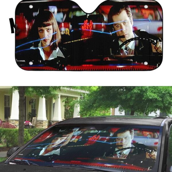 gearhumans 3D A Date With Vincent Vega Pulp Fiction Custom Auto Car SunShade GN300716 Auto Sunshade
