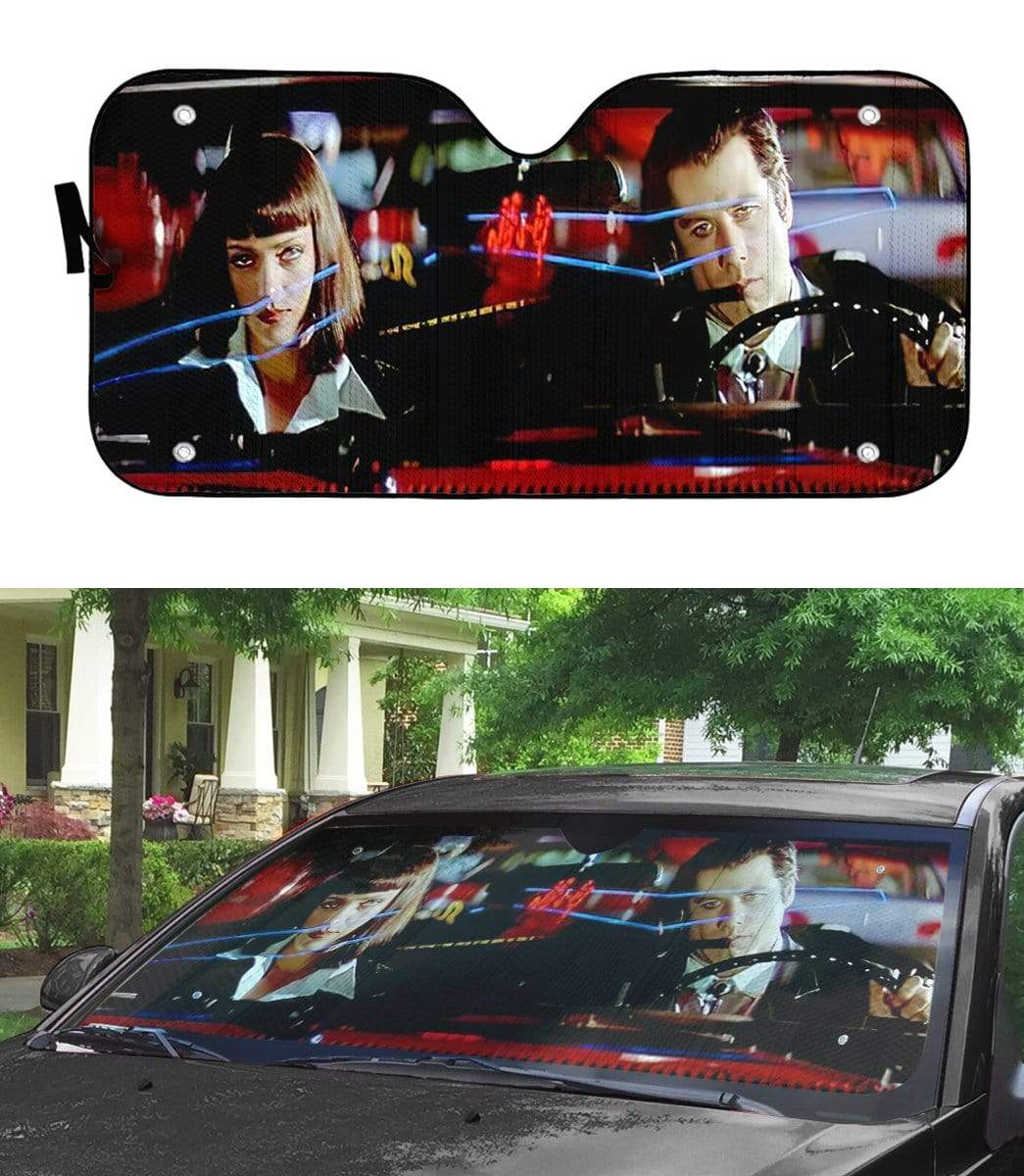 gearhumans 3D A Date With Vincent Vega Pulp Fiction Custom Auto Car SunShade GN300716 Auto Sunshade