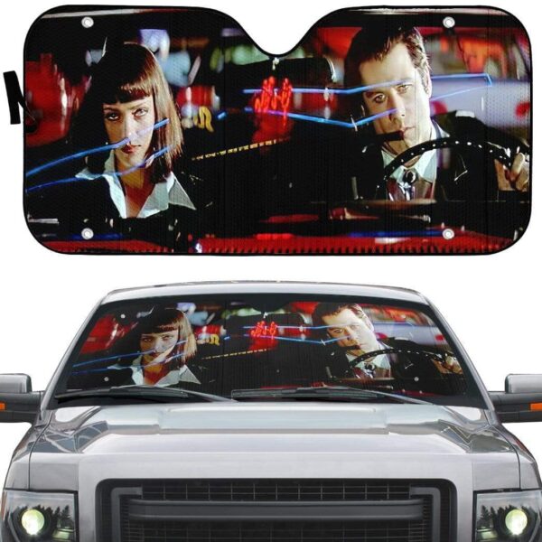 gearhumans 3D A Date With Vincent Vega Pulp Fiction Custom Auto Car SunShade GN300716 Auto Sunshade