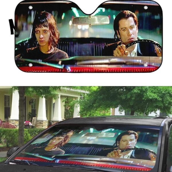 gearhumans 3D A Date With Vincent Vega Pulp Fiction Custom Auto Car SunShade GN300717 Auto Sunshade 