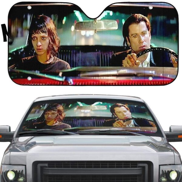 gearhumans 3D A Date With Vincent Vega Pulp Fiction Custom Auto Car SunShade GN300717 Auto Sunshade 