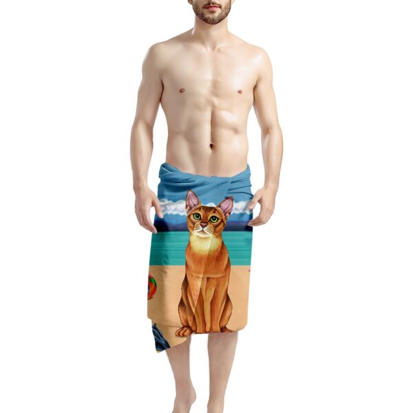 Gearhumans 3D Abyssinian Cat Custom Beach Towel GW1105215 Towel