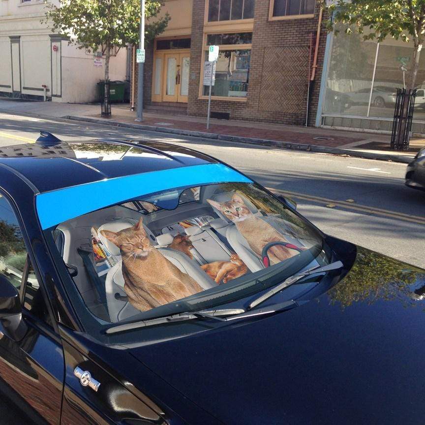 gearhumans 3D Abyssinian Cat Custom Car Auto Sunshade GL06082 Auto Sunshade
