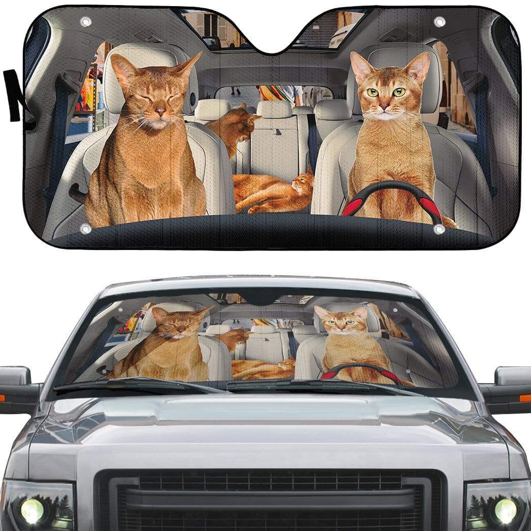 gearhumans 3D Abyssinian Cat Custom Car Auto Sunshade GL06082 Auto Sunshade