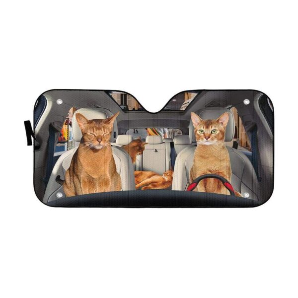 gearhumans 3D Abyssinian Cat Custom Car Auto Sunshade GL06082 Auto Sunshade 57''x27.5'' 