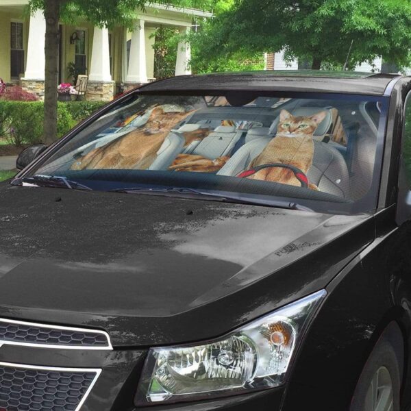 gearhumans 3D Abyssinian Cat Custom Car Auto Sunshade GL06082 Auto Sunshade