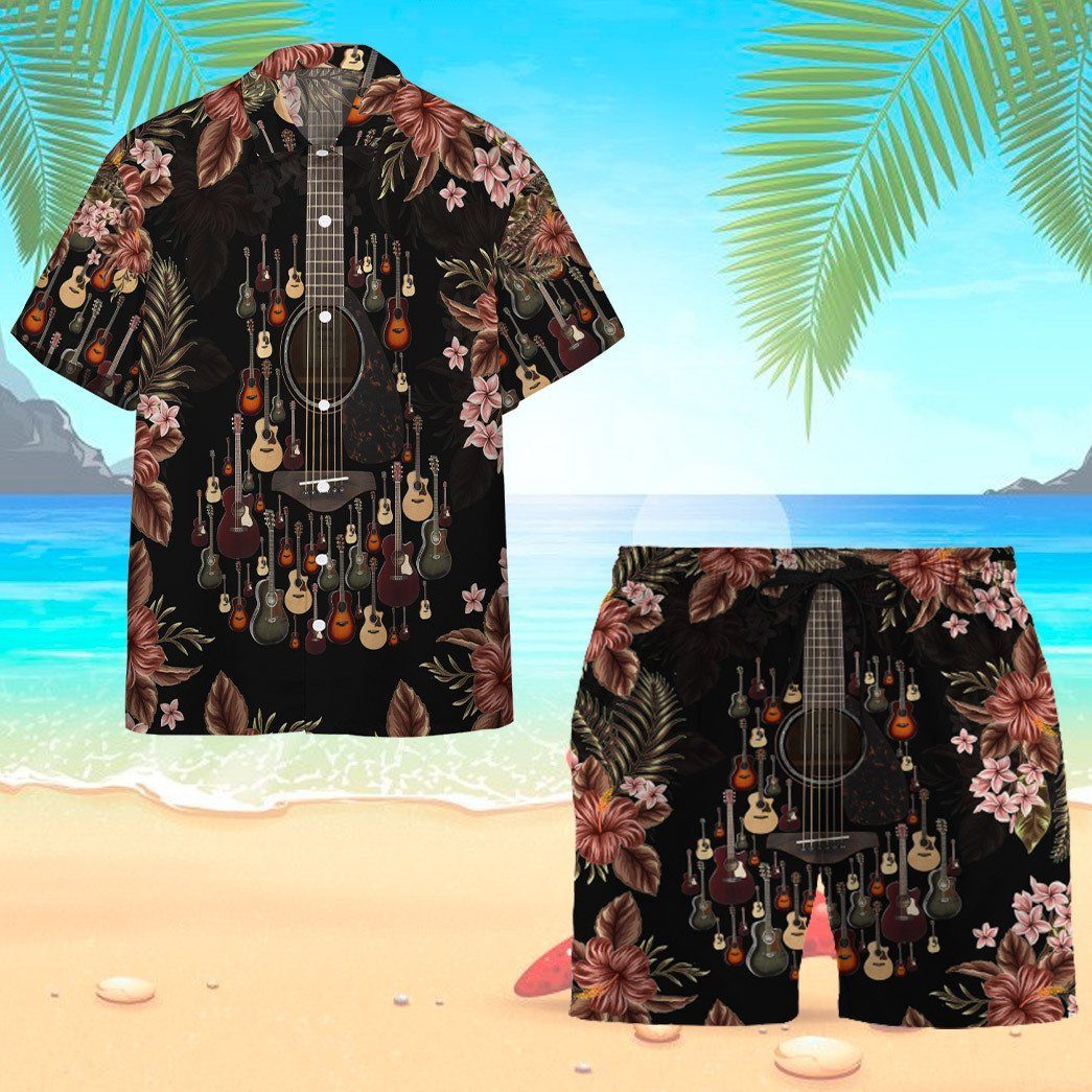 Gearhumans 3D Acoustic Guitar Hawaii Shirt ZG-HW07082004 Hawai Shirt