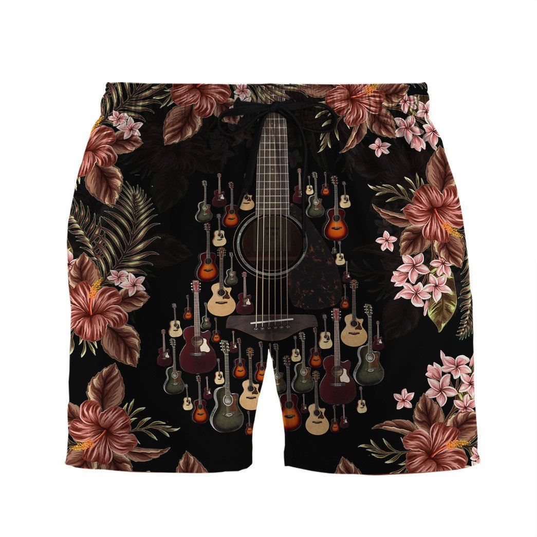 Gearhumans 3D Acoustic Guitar Hawaii Shirt ZG-HW07082004 Hawai Shirt Men Shorts S