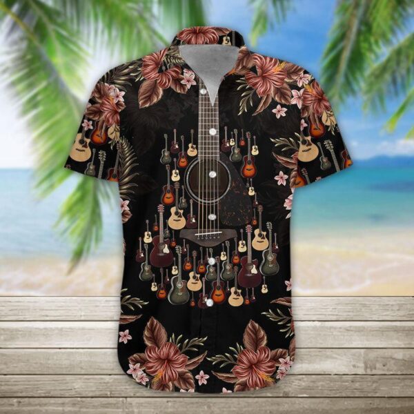 Gearhumans 3D Acoustic Guitar Hawaii Shirt ZG-HW07082004 Short Sleeve Shirt