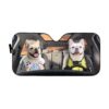 gearhumans 3D Adorable Bulldog Couple Custom Car Auto Sunshade GV120619 Auto Sunshade 57''x27.5''