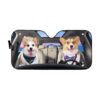 gearhumans 3D Adorable Couple Pembroke Welsh Corgi Dogs Custom Car Auto Sunshade GV26065 Auto Sunshade 57''x27.5''