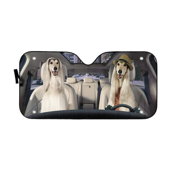 gearhumans 3D Afghan Hound Dog Custom Car Auto Sunshade GW270720 Auto Sunshade 57''x27.5'' 