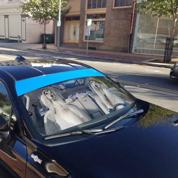 gearhumans 3D Afghan Hound Dog Custom Car Auto Sunshade GW270720 Auto Sunshade 