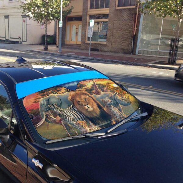 Gearhumans 3D African Animals Custom Auto Car Sunshade GO06052121 Auto Sunshade 