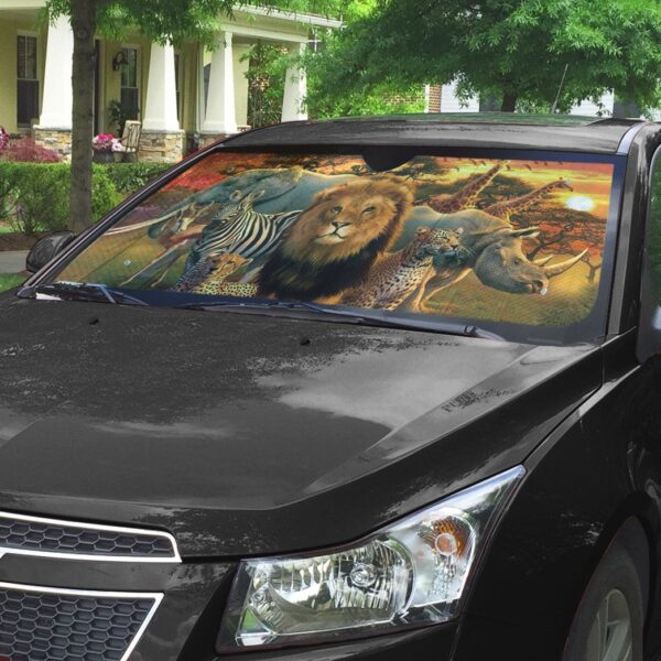 Gearhumans 3D African Animals Custom Auto Car Sunshade GO06052121 Auto Sunshade 
