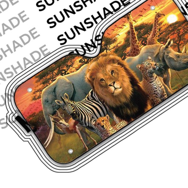 Gearhumans 3D African Animals Custom Auto Car Sunshade GO06052121 Auto Sunshade 