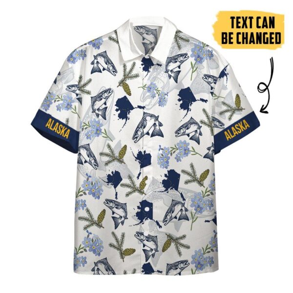 Gearhumans 3D Alaska Proud Custom Text Short Sleeve Shirts GS2605217 Hawai Shirt Short Sleeve Shirt S 