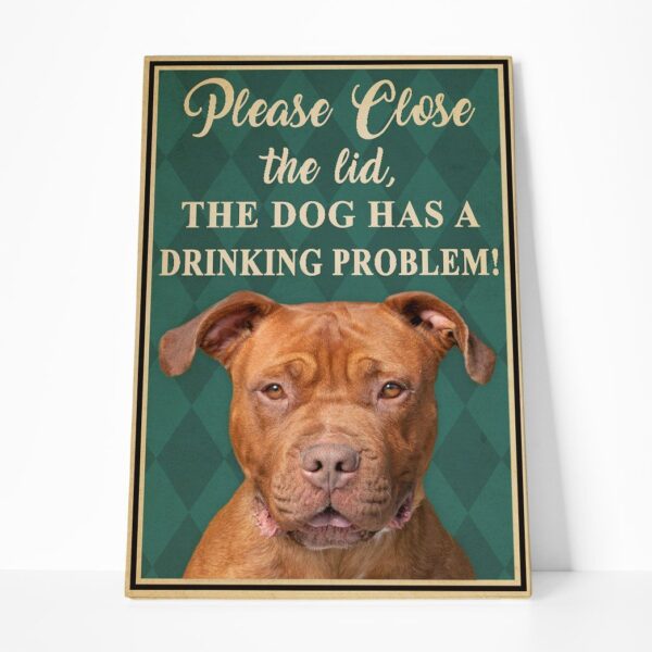Gearhumans 3D America Pitbull Please Close The Lid Custom Canvas GW05056 Canvas 1 Piece Non Frame M