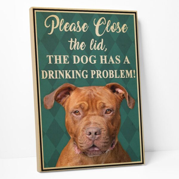 Gearhumans 3D America Pitbull Please Close The Lid Custom Canvas GW05056 Canvas