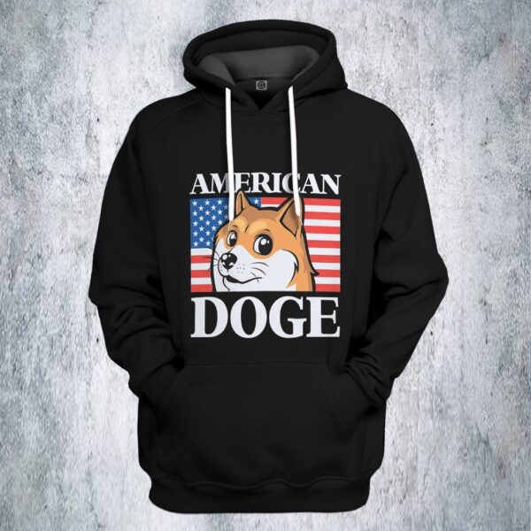 Gearhumans 3D American Doge Custom Tshirt Hoodie Apparel GO24052108 3D Apparel