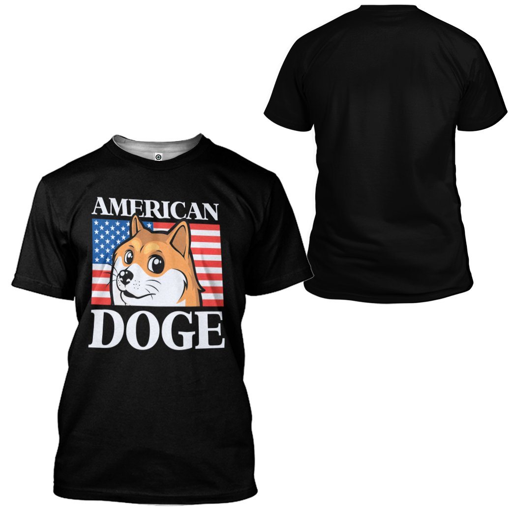 Gearhumans 3D American Doge Custom Tshirt Hoodie Apparel GO24052108 3D Apparel