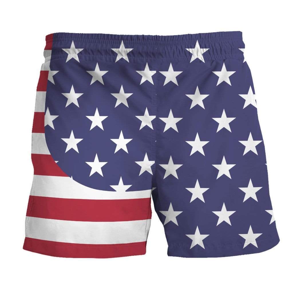 Gearhumans 3D American Flag Beach Shorts Swim Trunks GV03061 Men Shorts