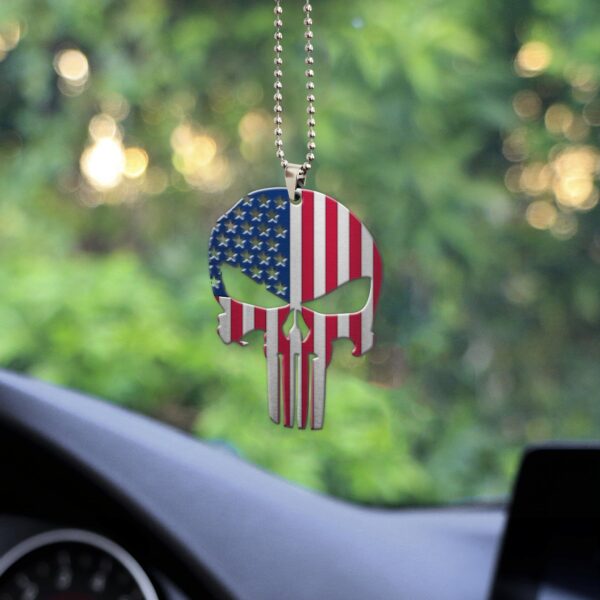 Gearhumans 3D American Flag Skull Custom Car Hanging GW1706213 Car Hanging