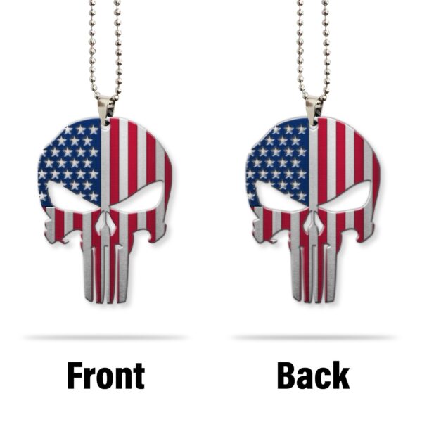 Gearhumans 3D American Flag Skull Custom Car Hanging GW1706213 Car Hanging