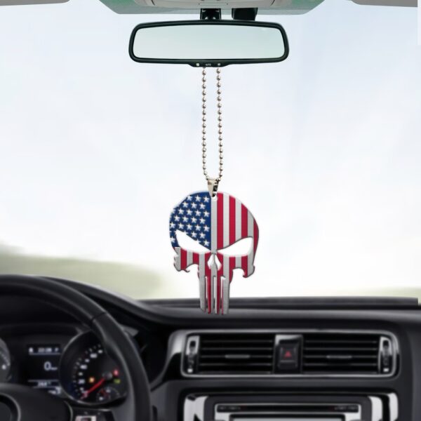 Gearhumans 3D American Flag Skull Custom Car Hanging GW1706213 Car Hanging