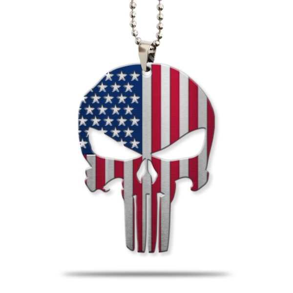 Gearhumans 3D American Flag Skull Custom Car Hanging GW1706213 Car Hanging Car Hanging/1 Pack 