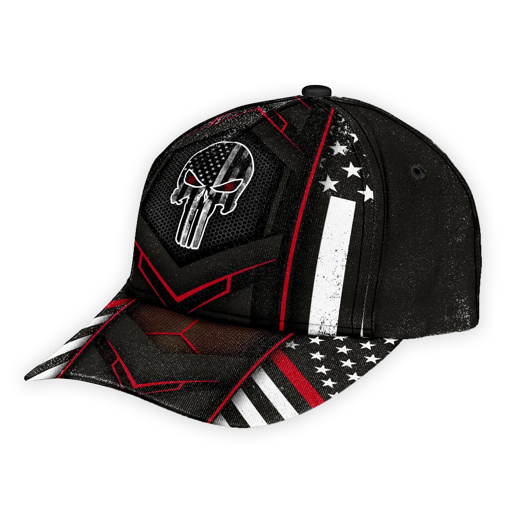 Gearhumans 3D American Flag SKull Custom Name Cap GW020416 Cap