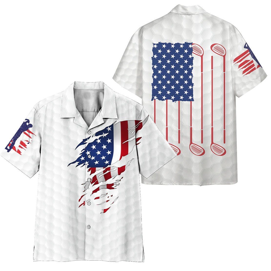 Gearhumans 3D American Golf Hawaii Shirt ZK0505212 Hawai Shirt