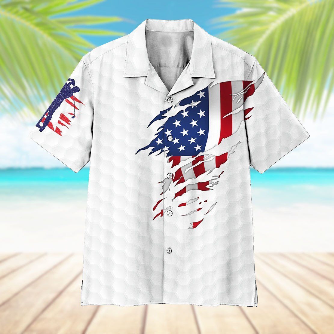 Gearhumans 3D American Golf Hawaii Shirt ZK0505212 Hawai Shirt