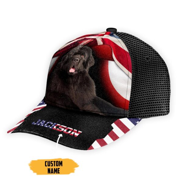 Gearhumans 3D American Newfoundland Dog Custom Name Classic Cap GW050419 Cap