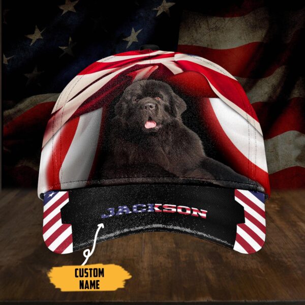 Gearhumans 3D American Newfoundland Dog Custom Name Classic Cap GW050419 Cap