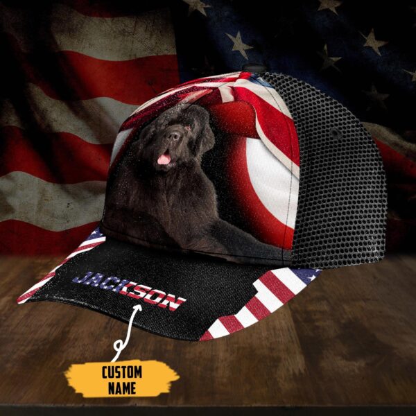Gearhumans 3D American Newfoundland Dog Custom Name Classic Cap GW050419 Cap