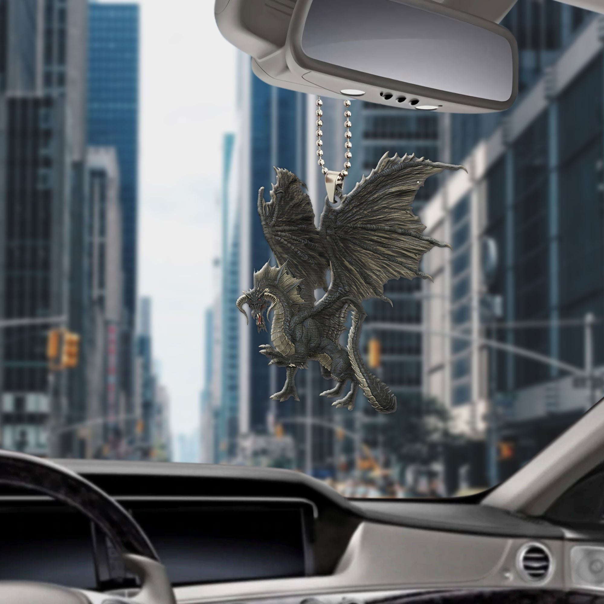 Gearhumans 3D Ancient Black Dragon Custom Car Hanging GW22068 Car Hanging