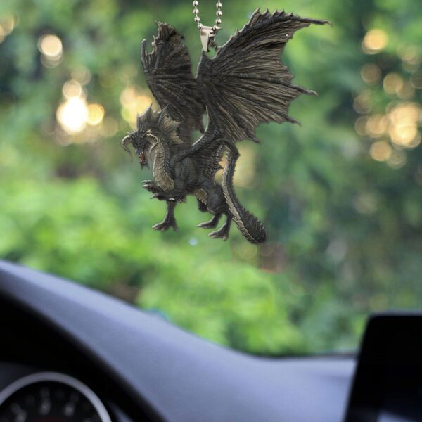 Gearhumans 3D Ancient Black Dragon Custom Car Hanging GW22068 Car Hanging