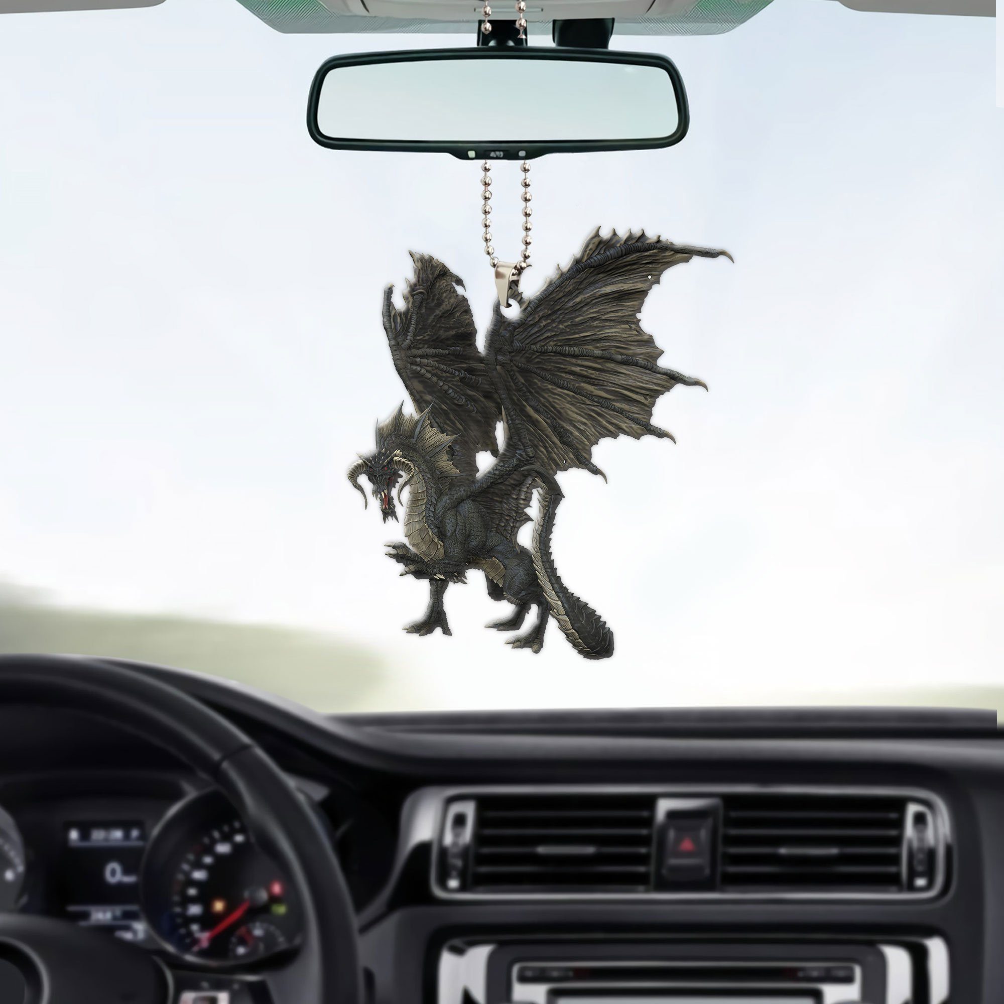 Gearhumans 3D Ancient Black Dragon Custom Car Hanging GW22068 Car Hanging