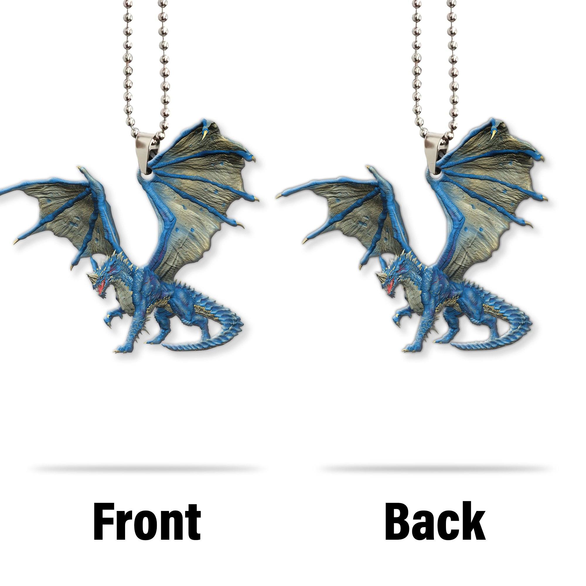 Gearhumans 3D Ancient Blue Dragon Custom Car Hanging GW2206215 Car Hanging