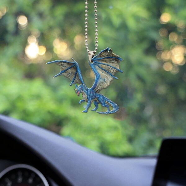 Gearhumans 3D Ancient Blue Dragon Custom Car Hanging GW2206215 Car Hanging