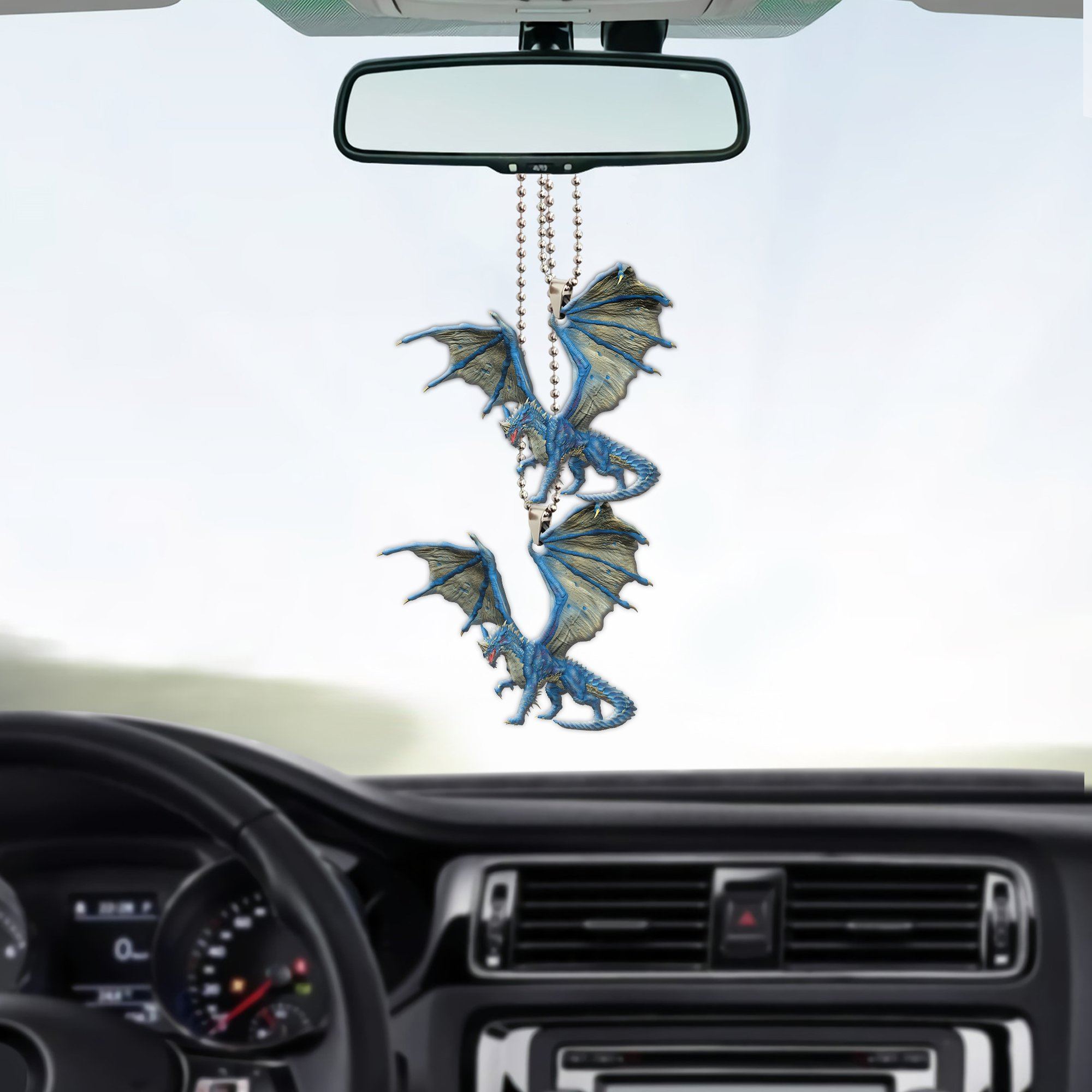 Gearhumans 3D Ancient Blue Dragon Custom Car Hanging GW2206215 Car Hanging