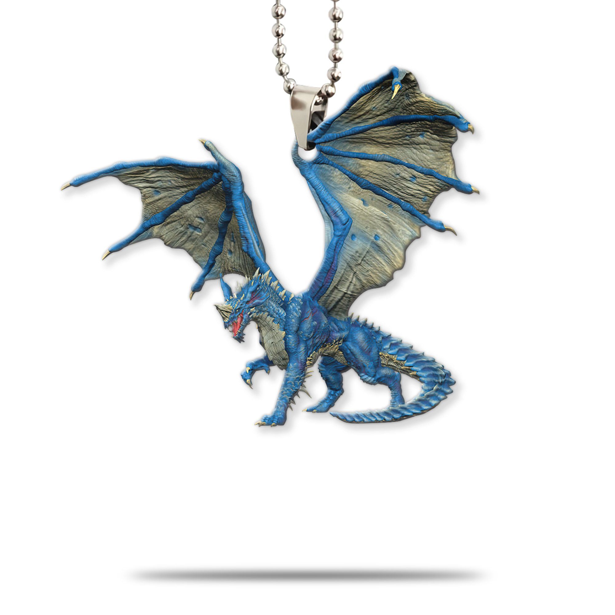 Gearhumans 3D Ancient Blue Dragon Custom Car Hanging GW2206215 Car Hanging Car Hanging/1 Pack