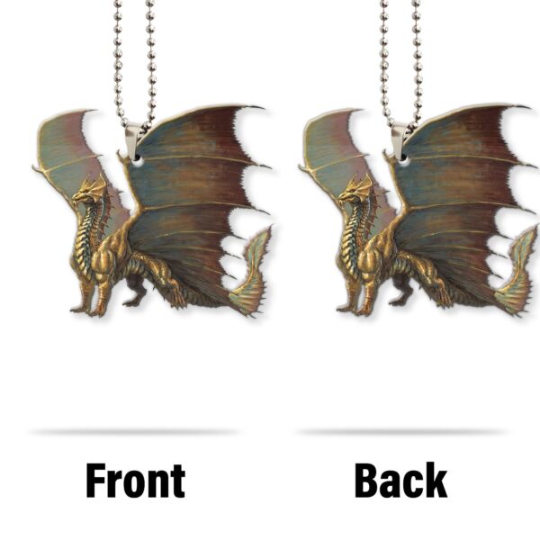Gearhumans 3D Ancient Brass Dragon Custom Car Hanging GW22062112 Car Hanging