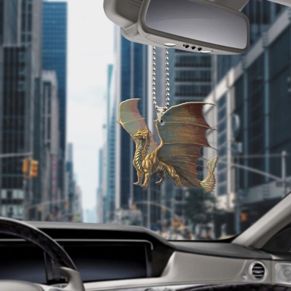Gearhumans 3D Ancient Brass Dragon Custom Car Hanging GW22062112 Car Hanging