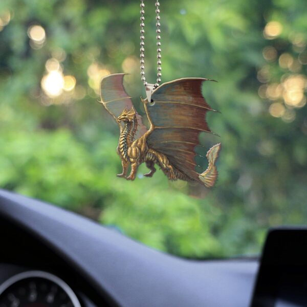 Gearhumans 3D Ancient Brass Dragon Custom Car Hanging GW22062112 Car Hanging