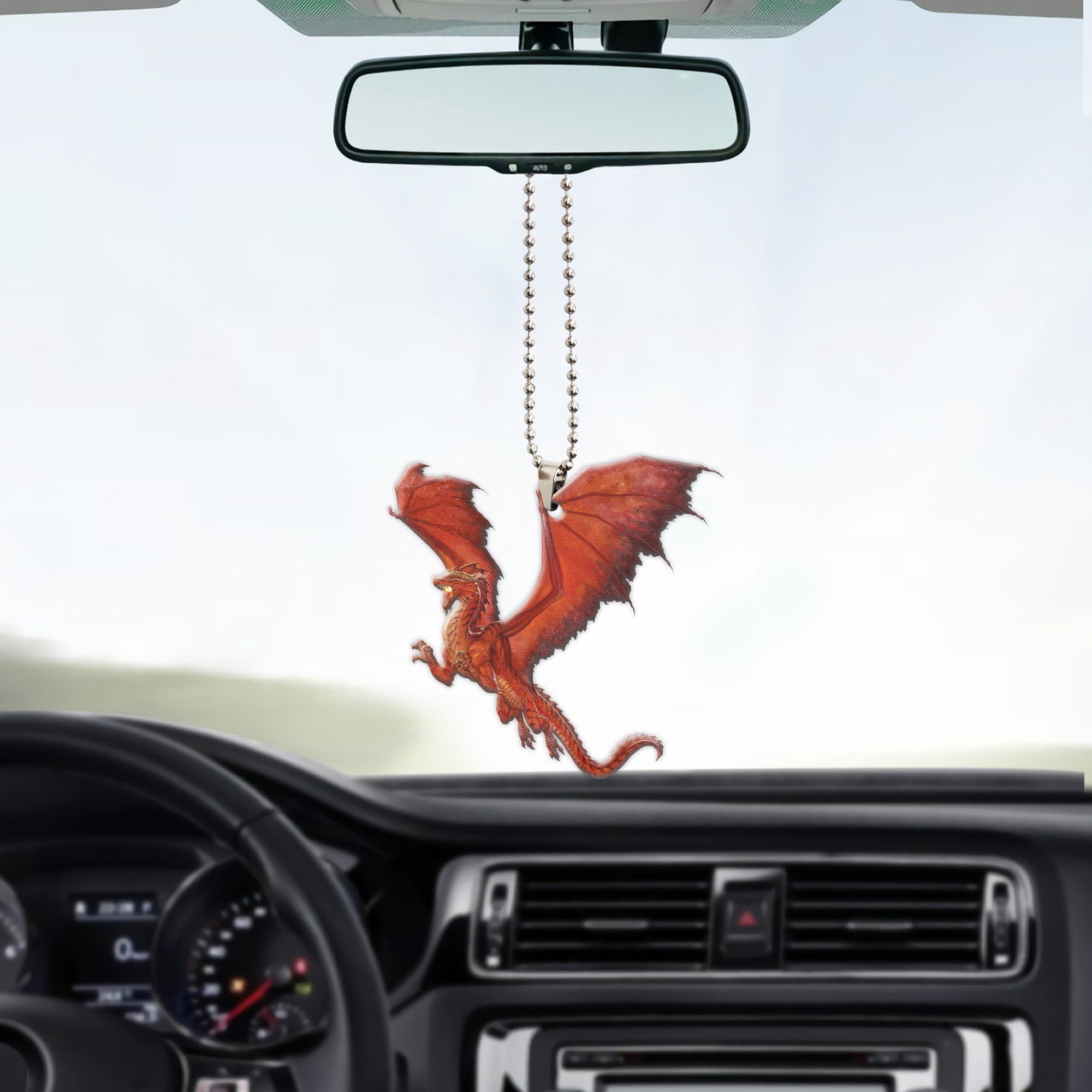 Gearhumans 3D Ancient Red Dragon Custom Car Hanging GW2206214 Car Hanging