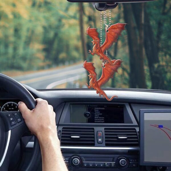 Gearhumans 3D Ancient Red Dragon Custom Car Hanging GW2206214 Car Hanging