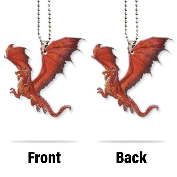 Gearhumans 3D Ancient Red Dragon Custom Car Hanging GW2206214 Car Hanging
